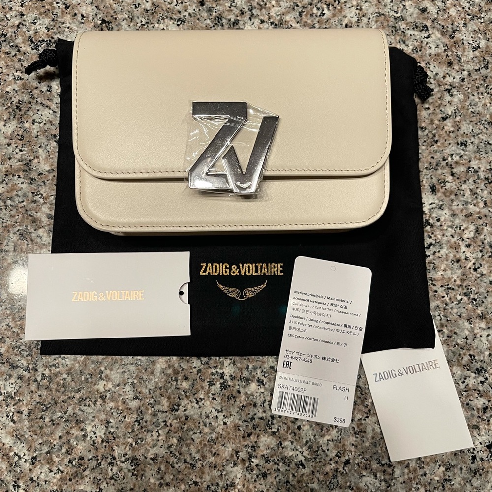Zadig & Voltaire ZV  Initiale Le Belt Bag in Cream—NWT